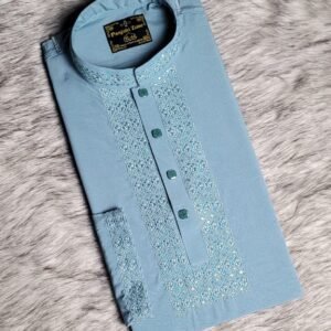 Stretch Embroidery Panjabi Love Design- Pest